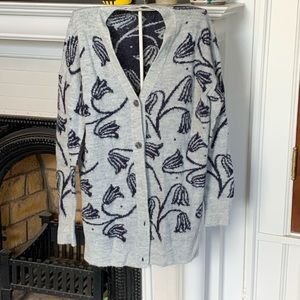 Loft floral long split side cardigan. Worn twice.‎